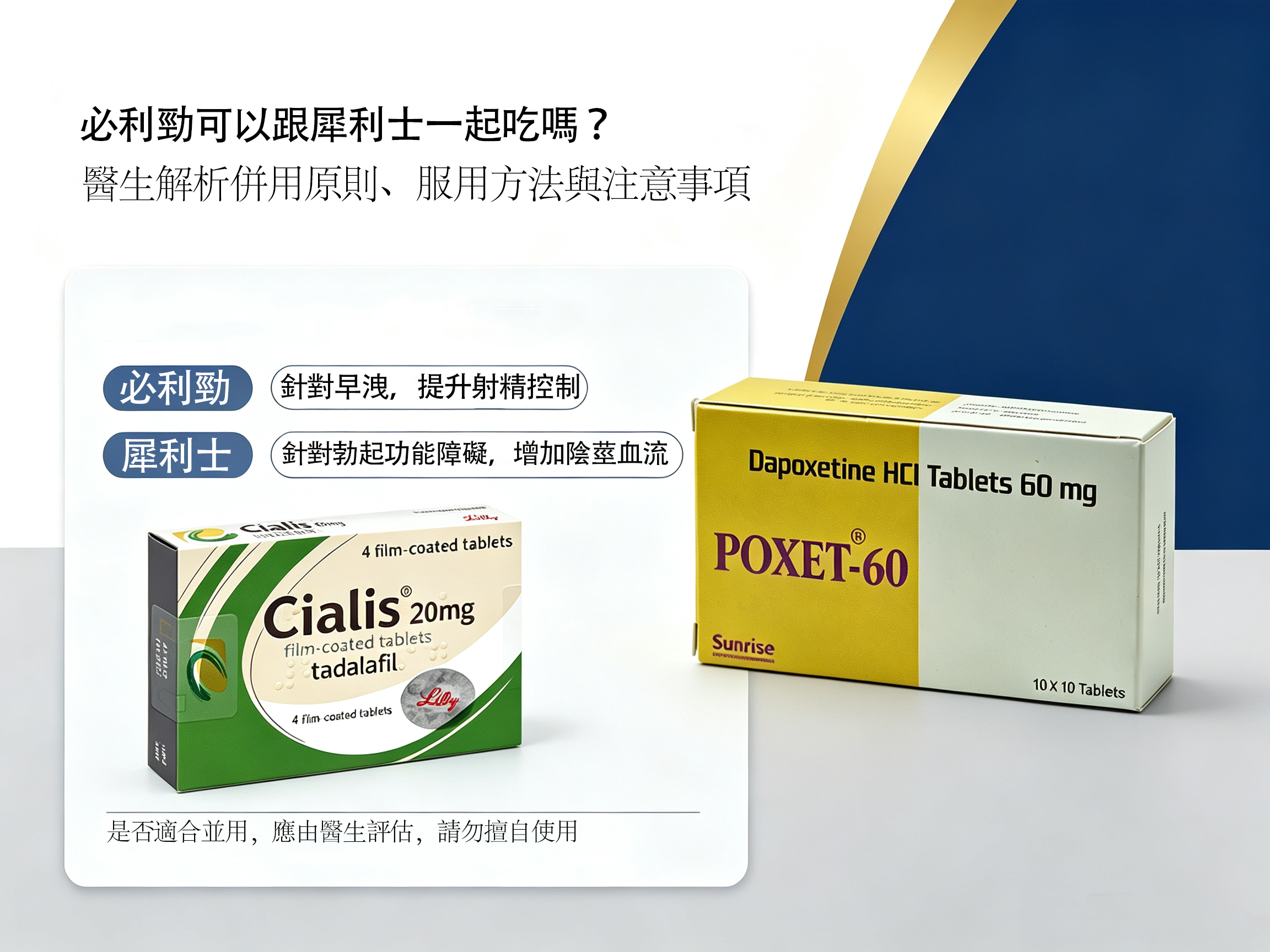 必利勁可以跟犀利士一起吃嗎？